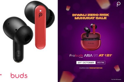 Lava Probuds Aria 911 Mega Flash Sale Offers TWS Earbuds for Rs 21 on October 21